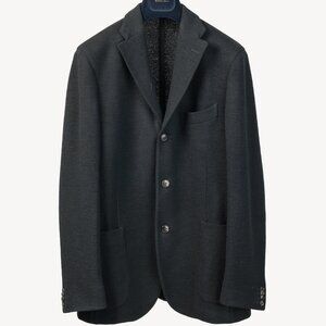 Boglioli Black Virgin Wool Knit K-Jacket Blazer